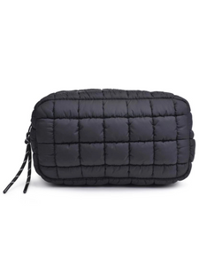 Cloud Nine Quilted Puffer Pouch - Black