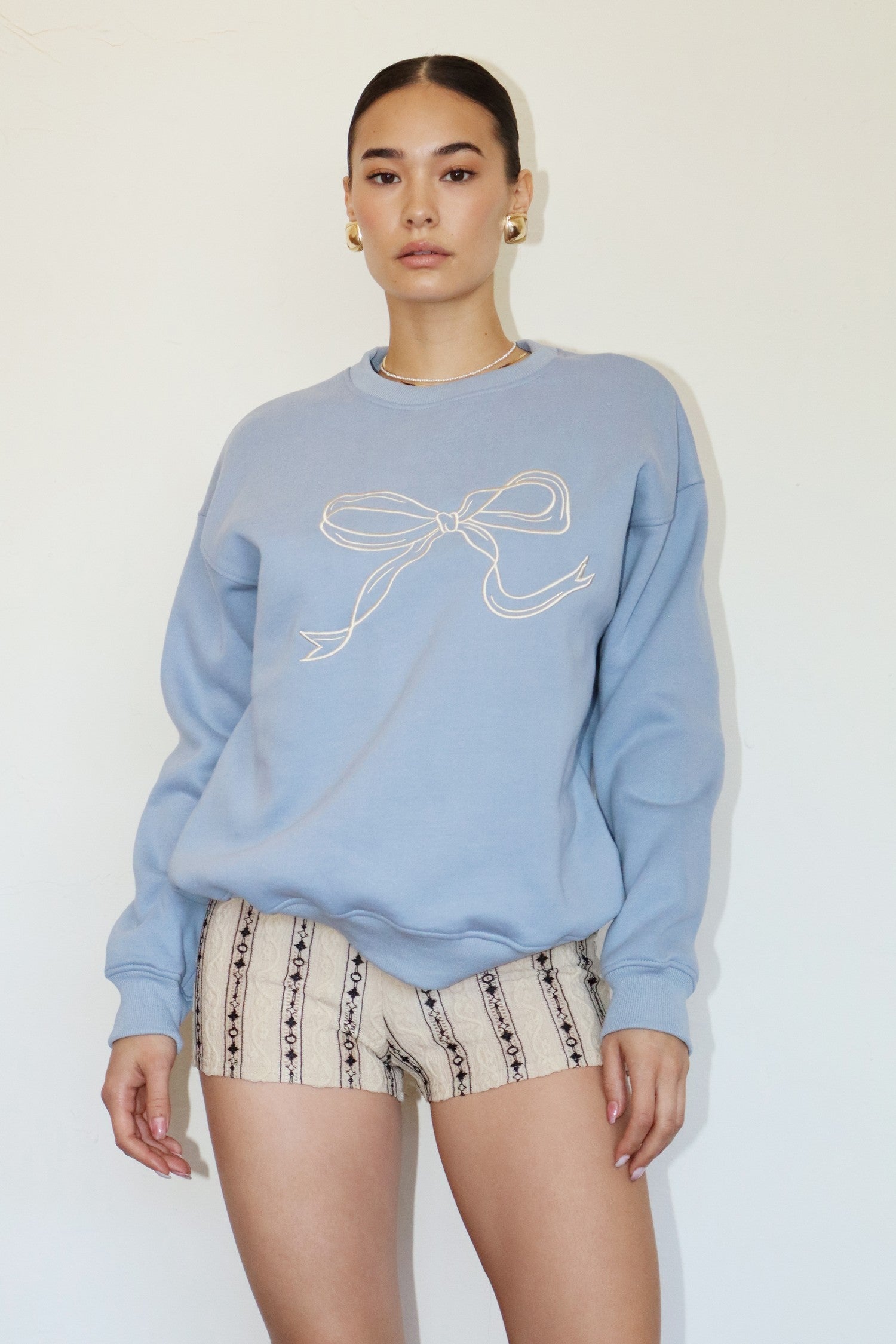 Coquette Sweatshirt in Milky Blue