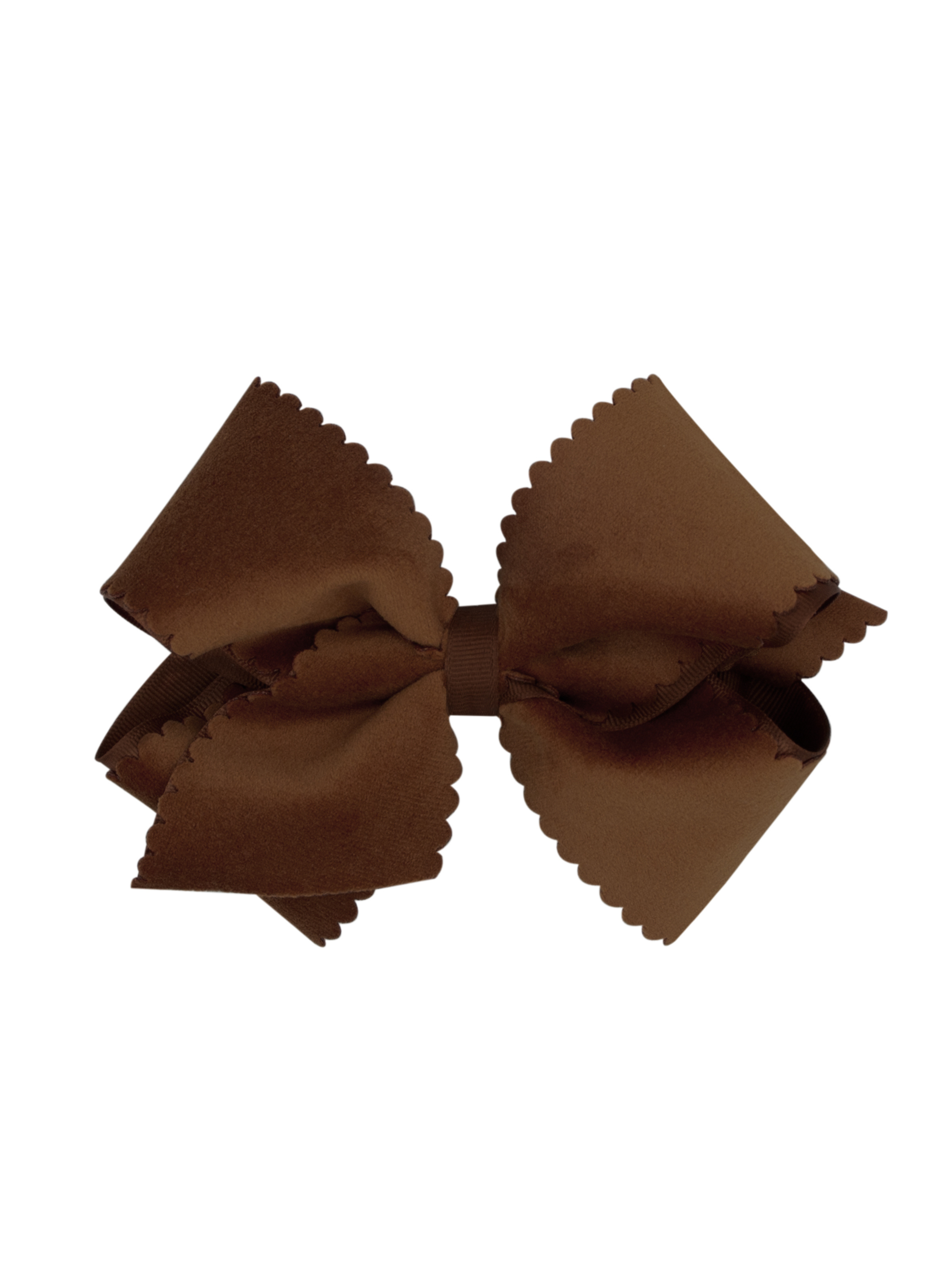 Small King Velvet Bow - Brown