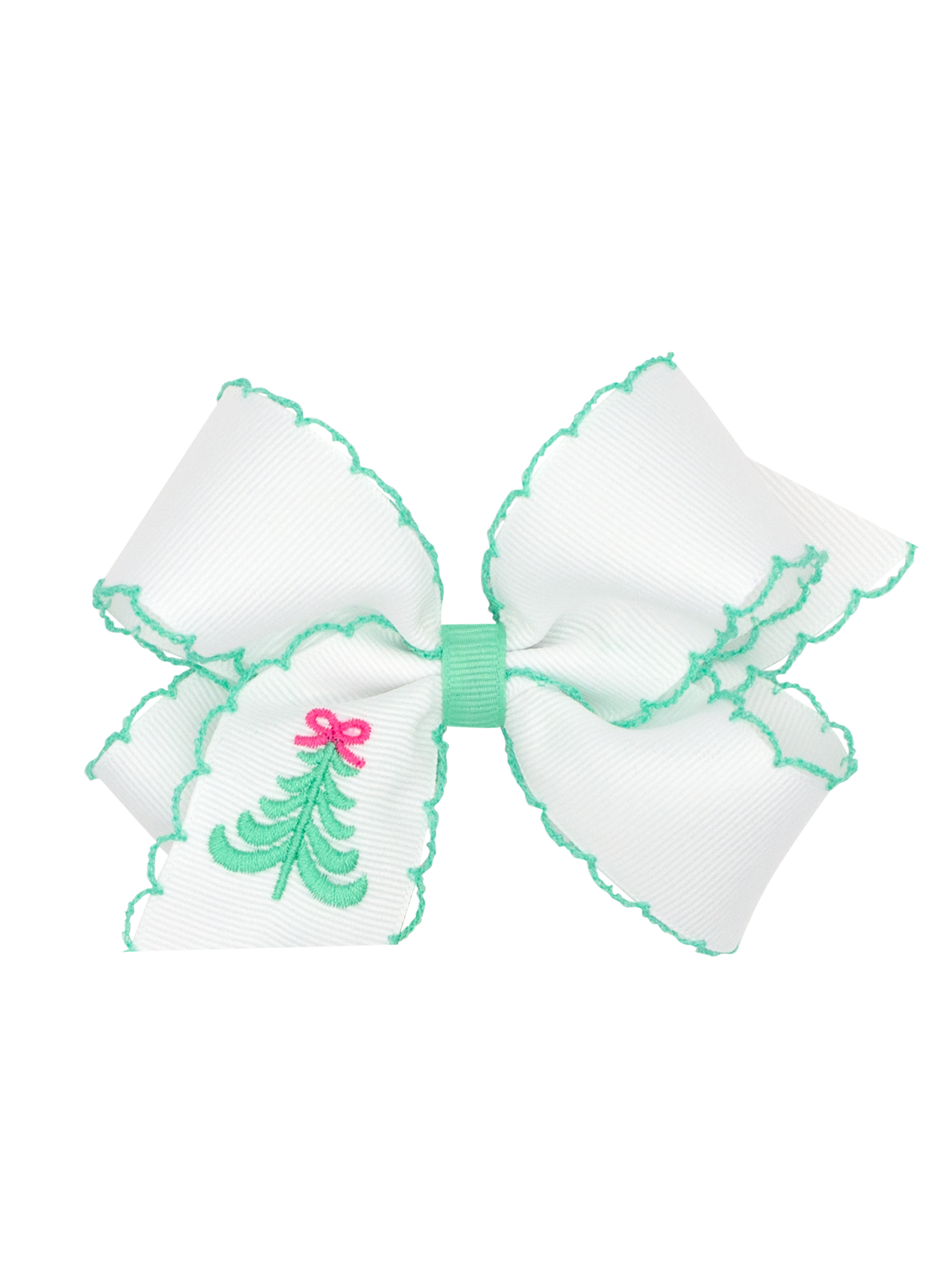 Medium Christmas Tree Bow - Green/Pink