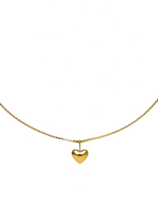 Tiny Gold Puffy Heart Necklace