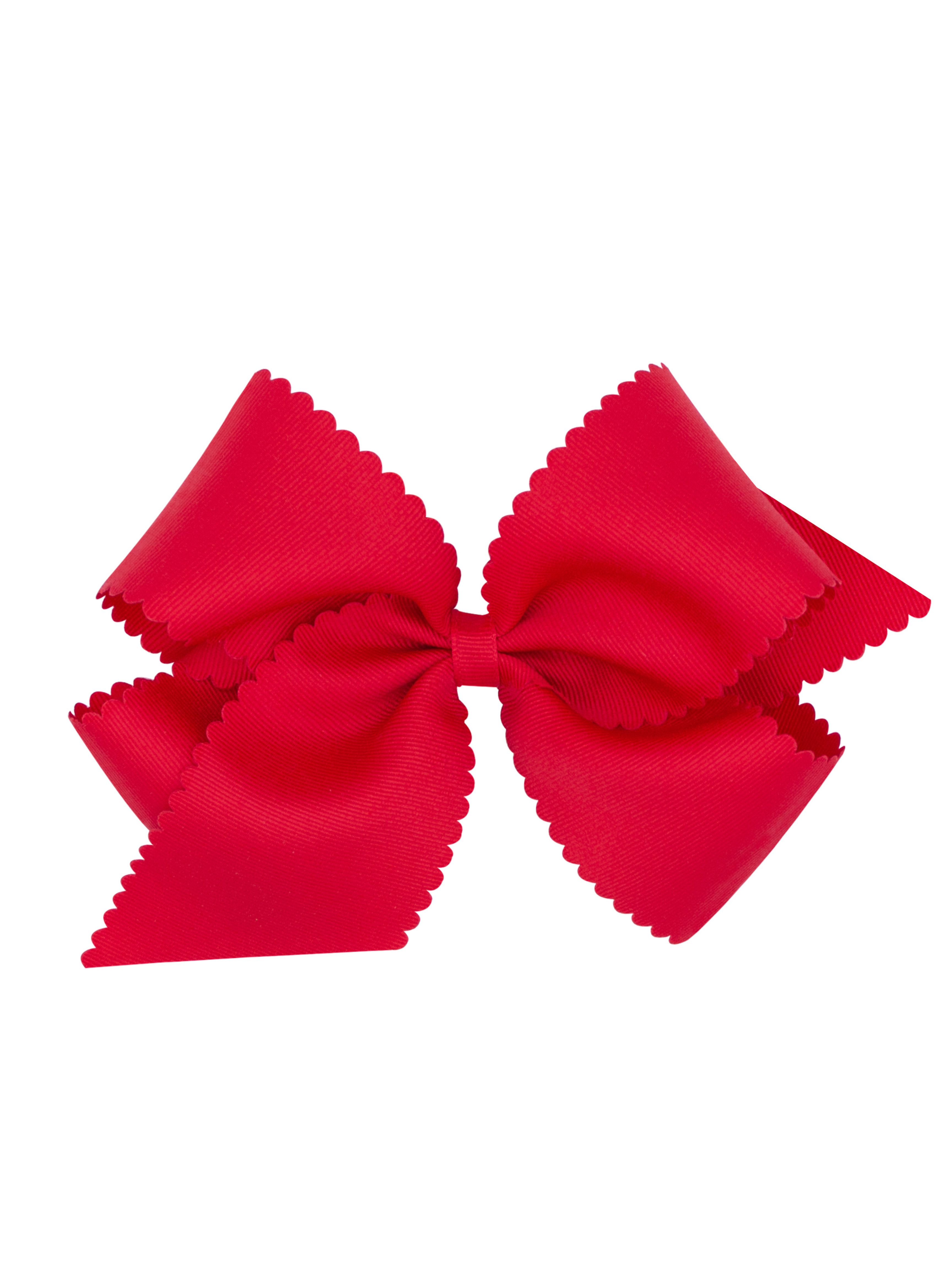King Scalloped Grosgrain Bow - Red