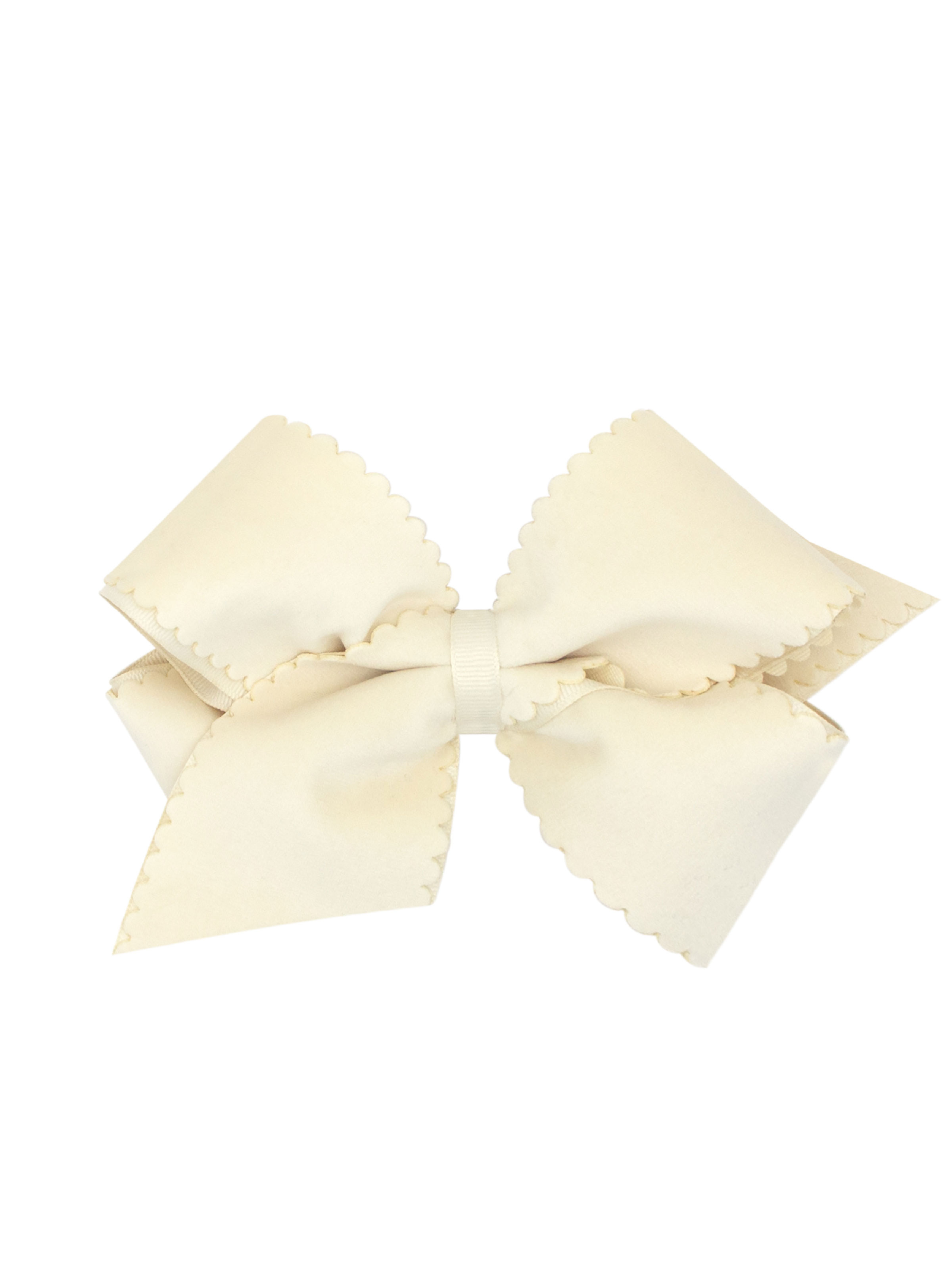 Small King Velvet Bow - Antique White