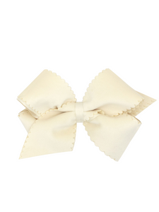 Small King Velvet Bow - Antique White