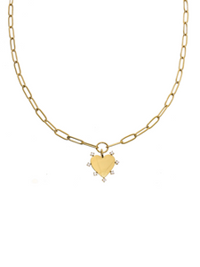 Gold Diamond Heart Necklace