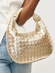 Venita Woven Shoulder Bag - Gold