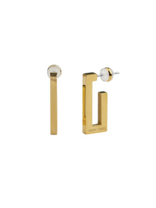 Waterproof Gold Rectangular Hoops
