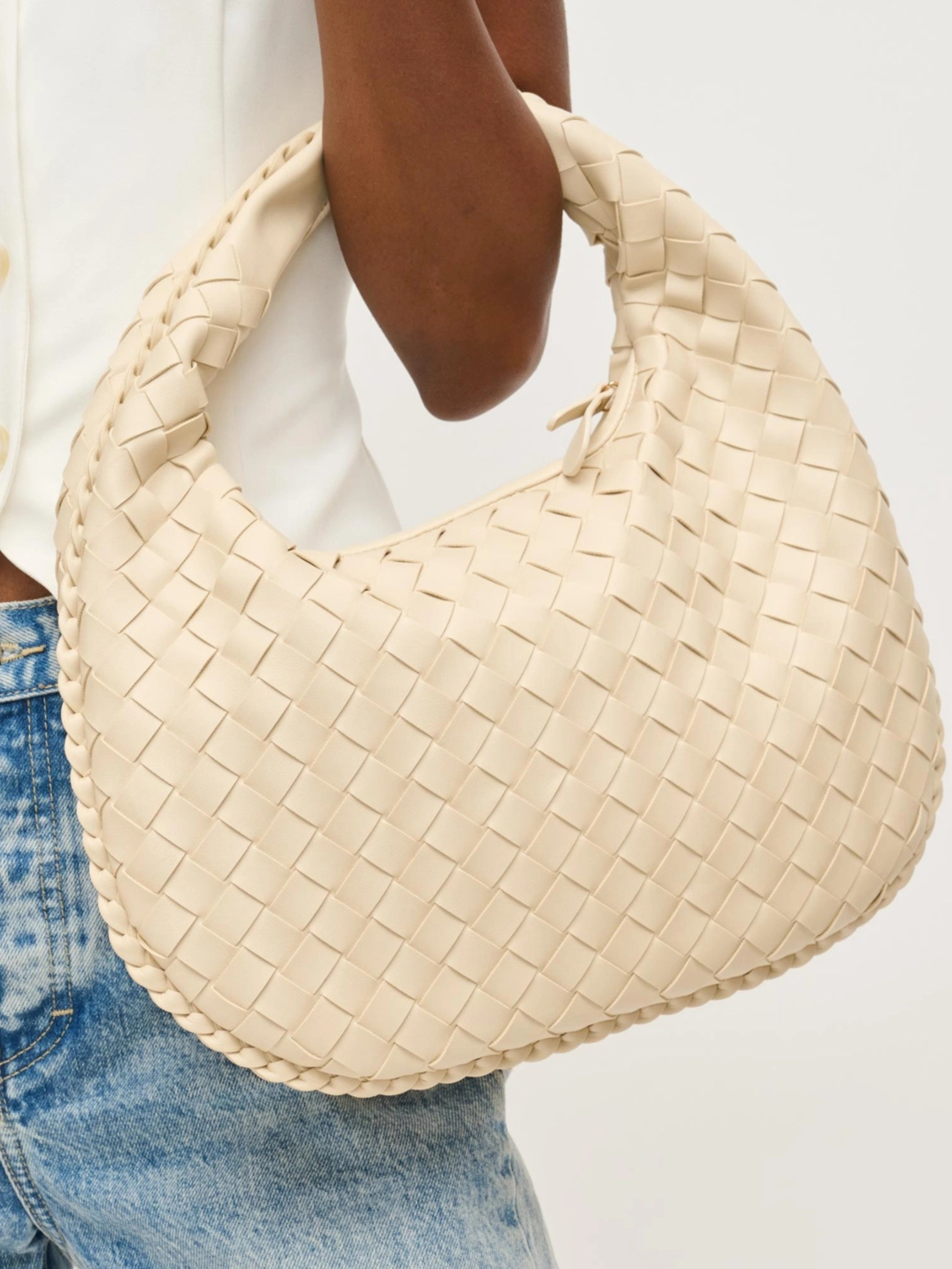 Venita Woven Shoulder Bag - Natural