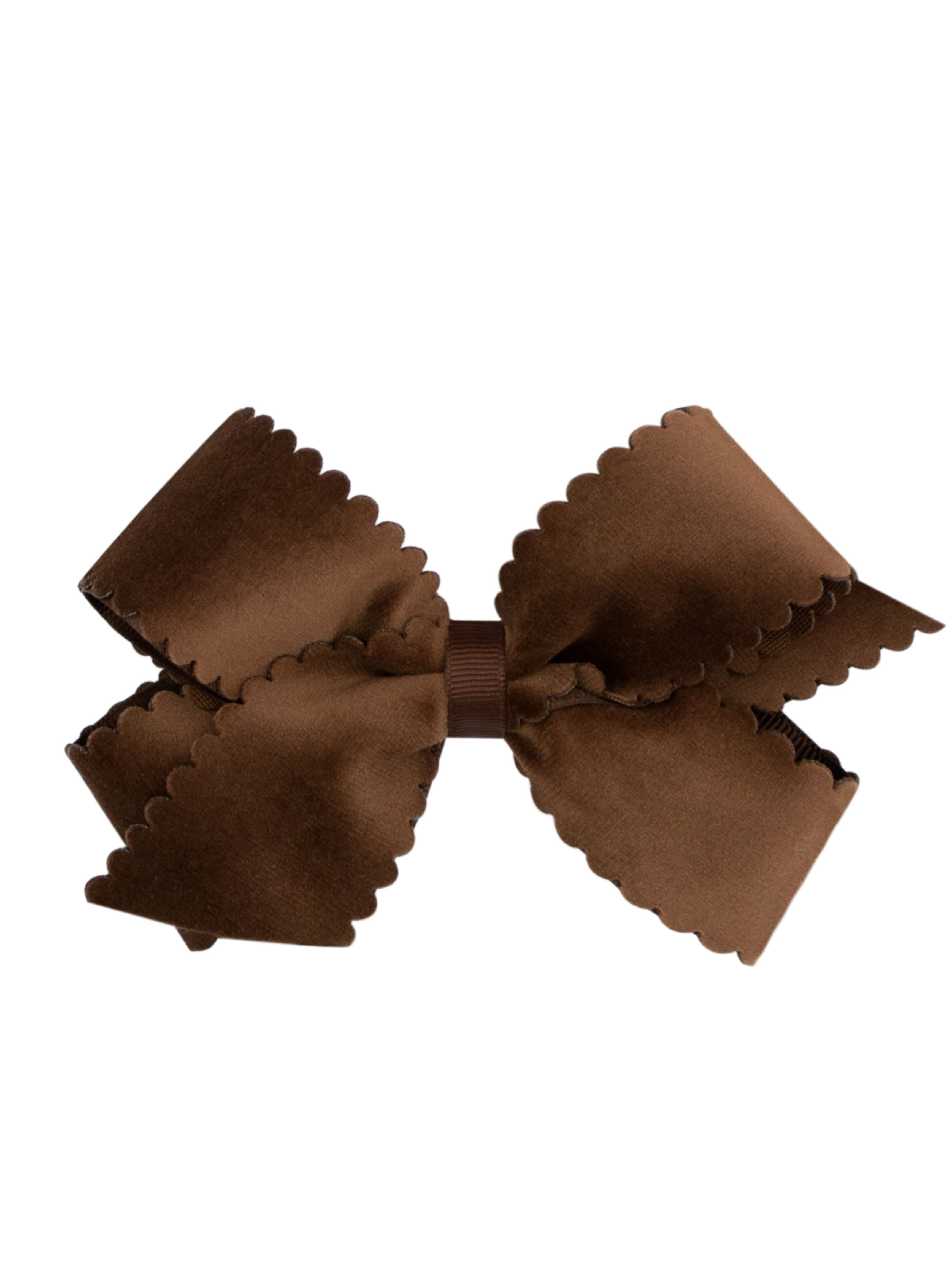 Medium Velvet Bow - Brown