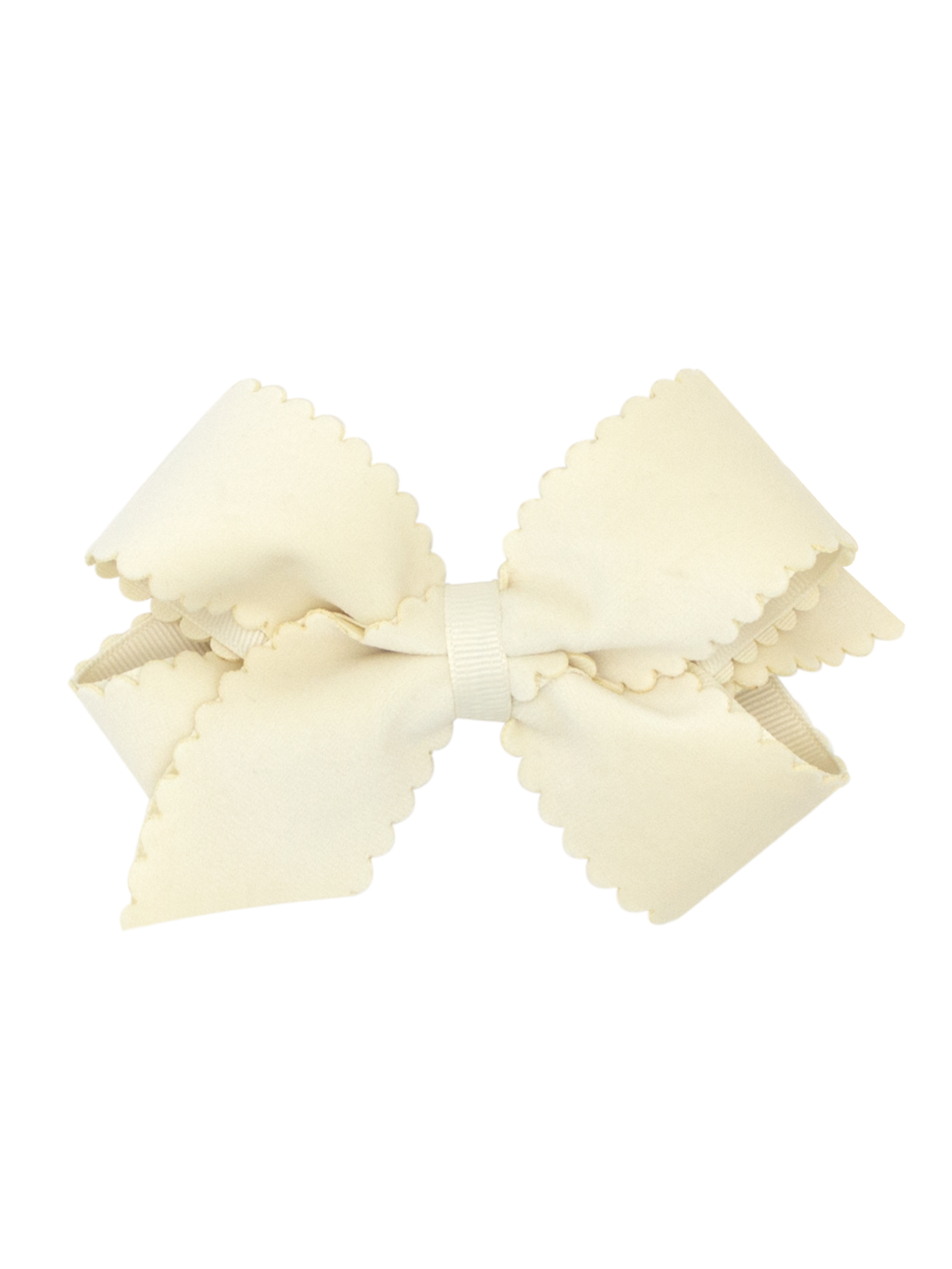 Medium Velvet Bow - Antique White