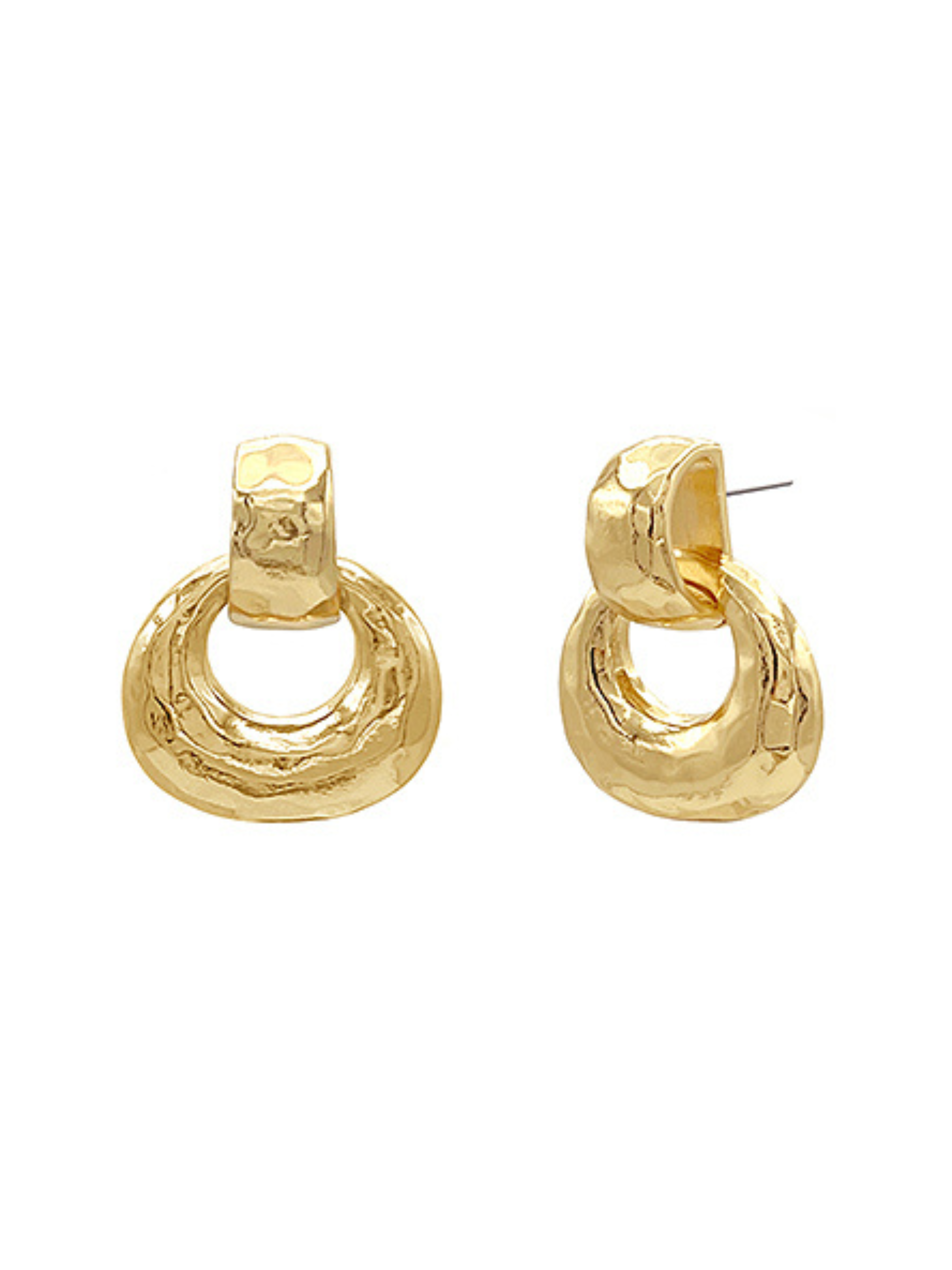 Hammered Door Knocker Earring