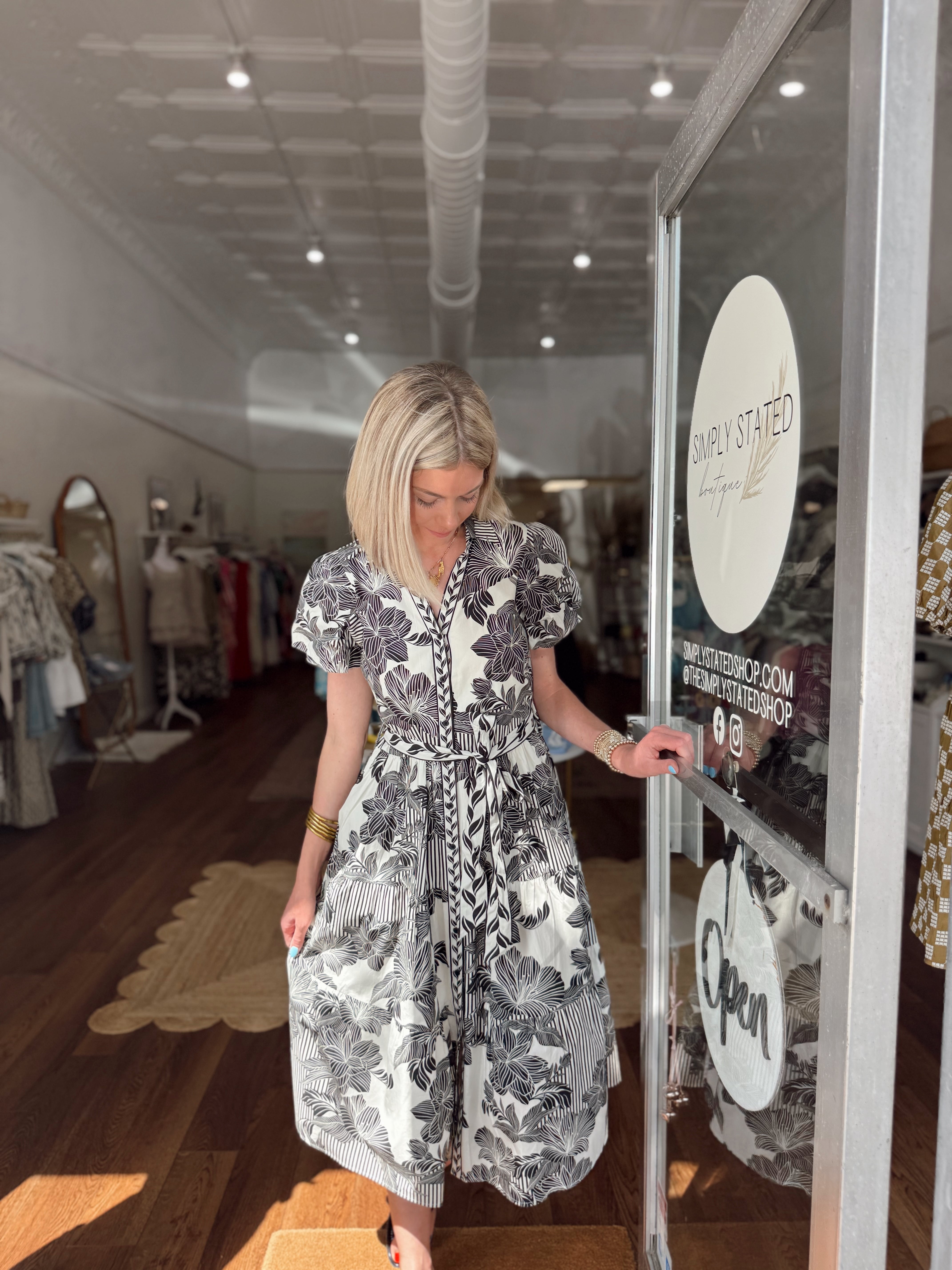 Maude Vivante Della Dress in Noir Florals
