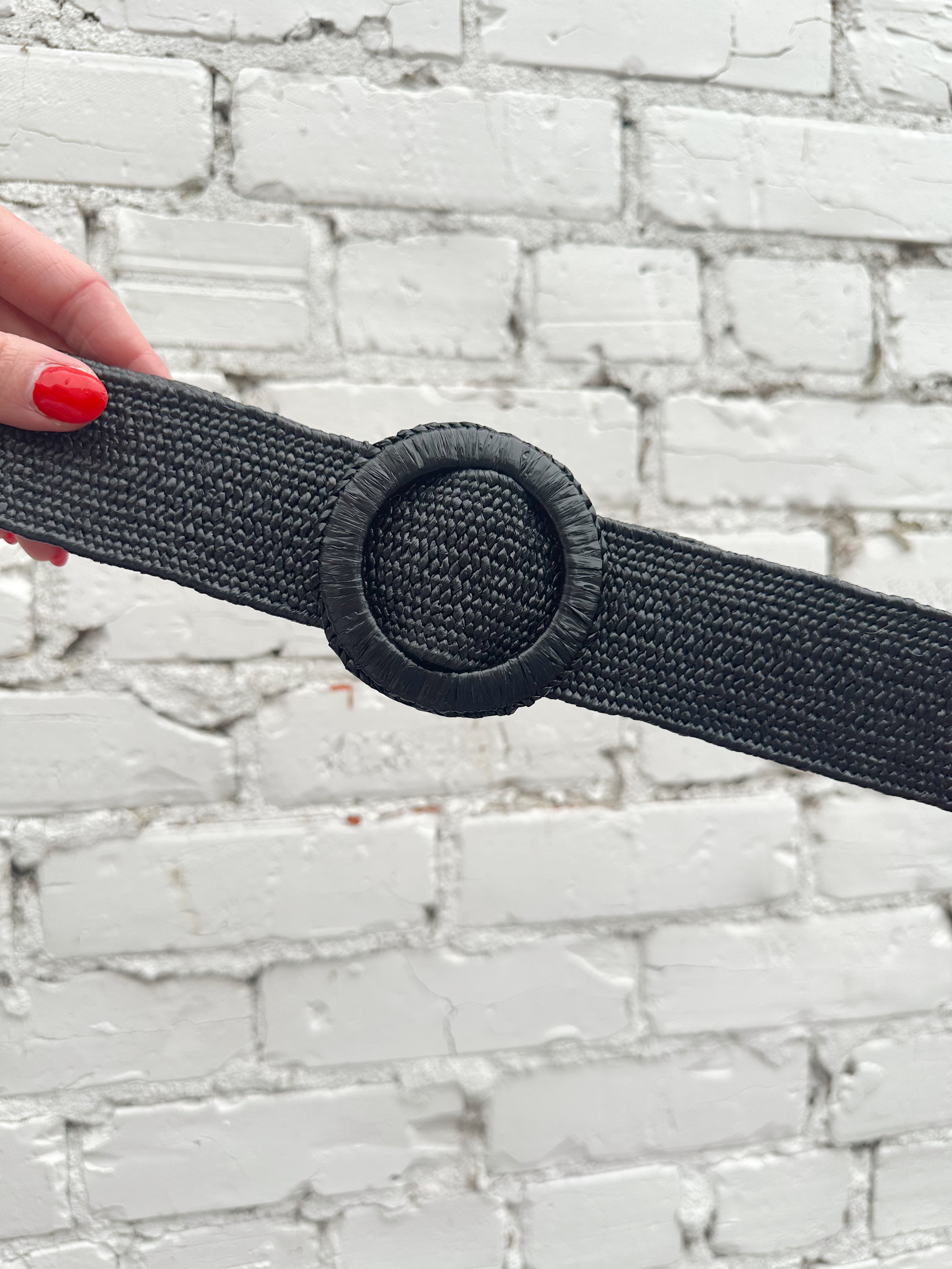 Black Raffia Belt