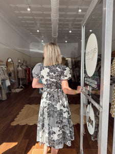 Maude Vivante Della Dress in Noir Florals