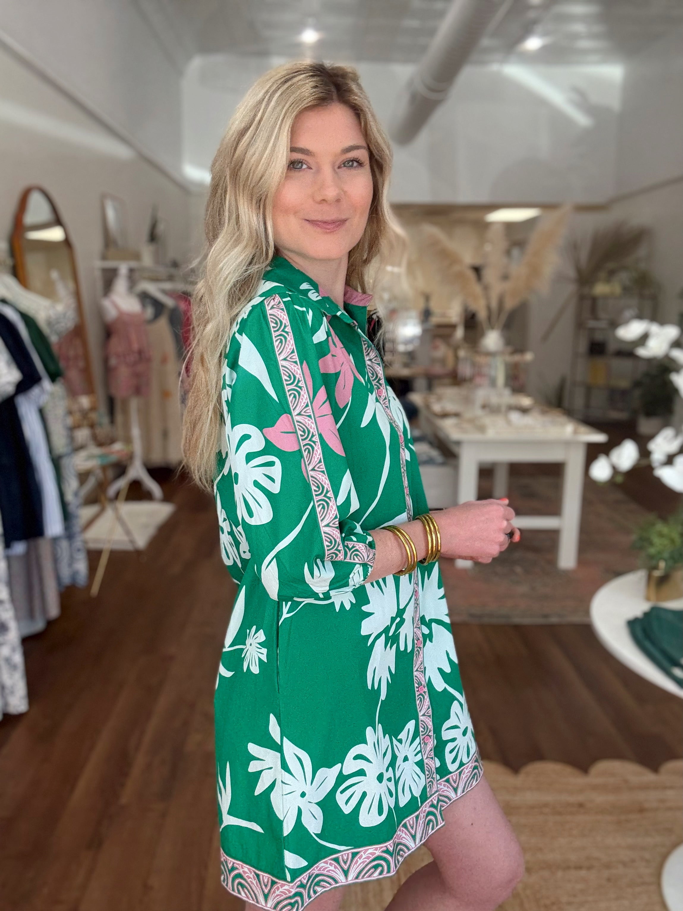 Maude Vivante Ava Dress in Mint Flora