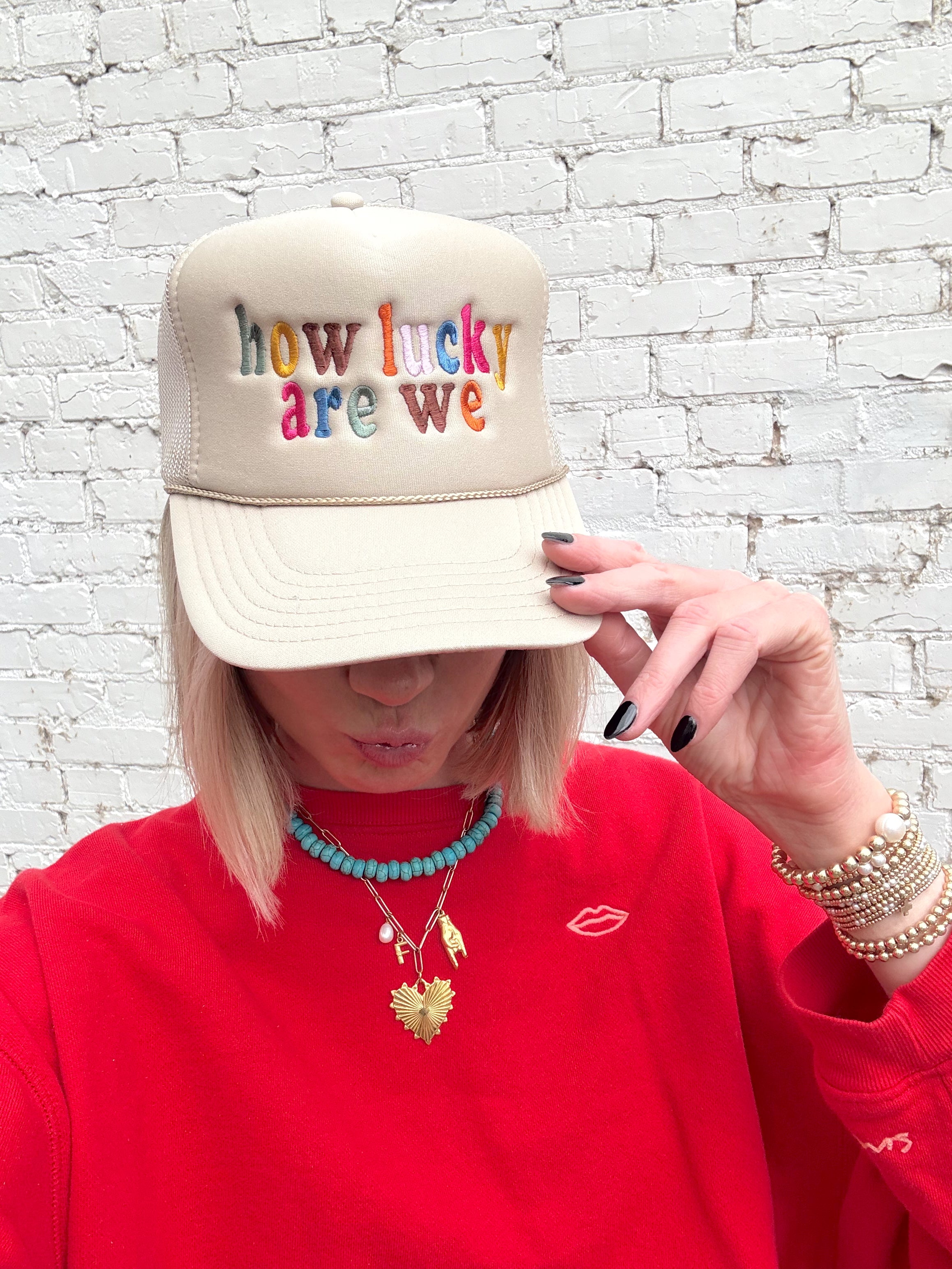 "How Lucky Are We" Trucker Hat