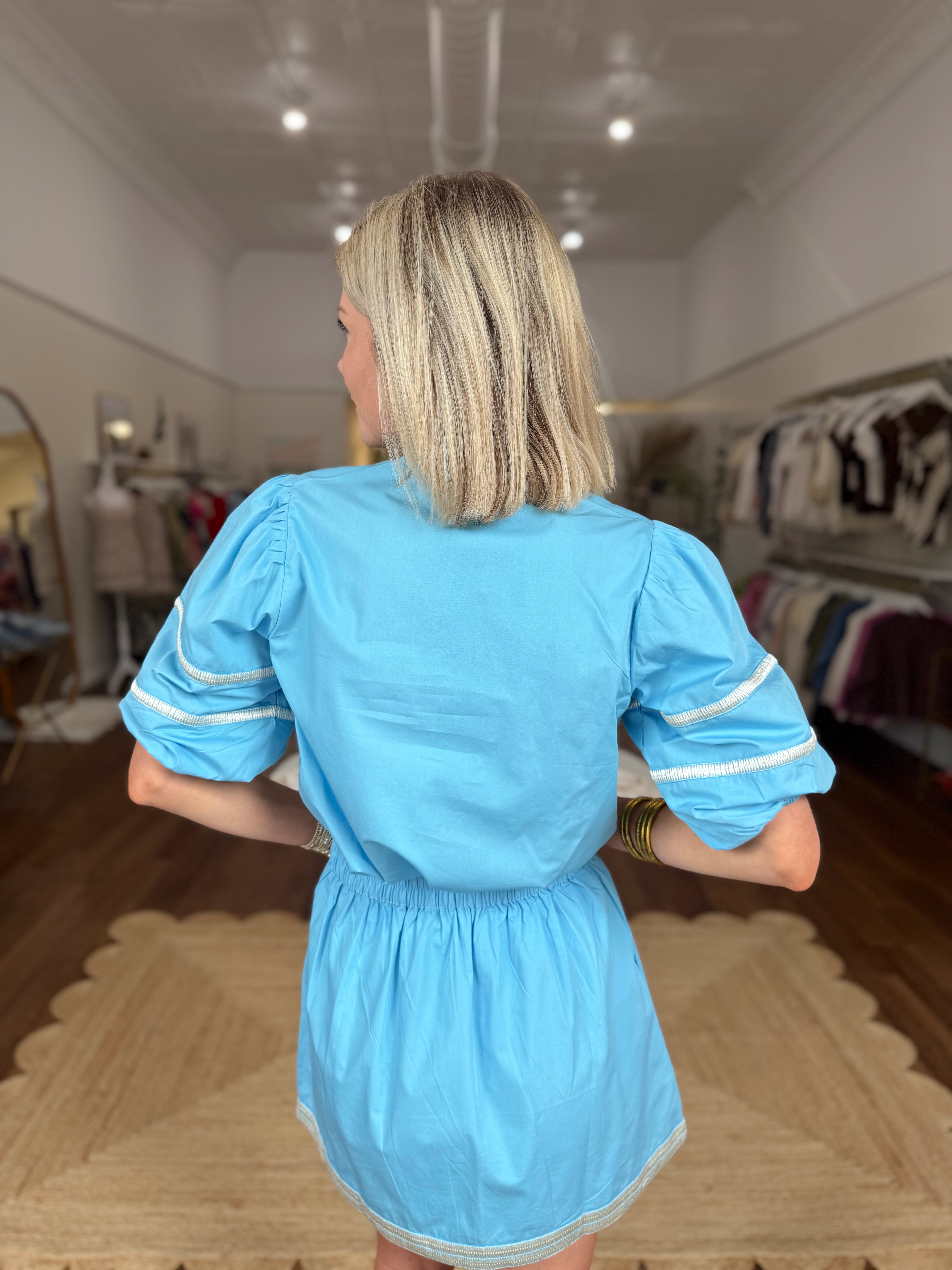 Maude Vivante Lily Skirt in Carolina Blue