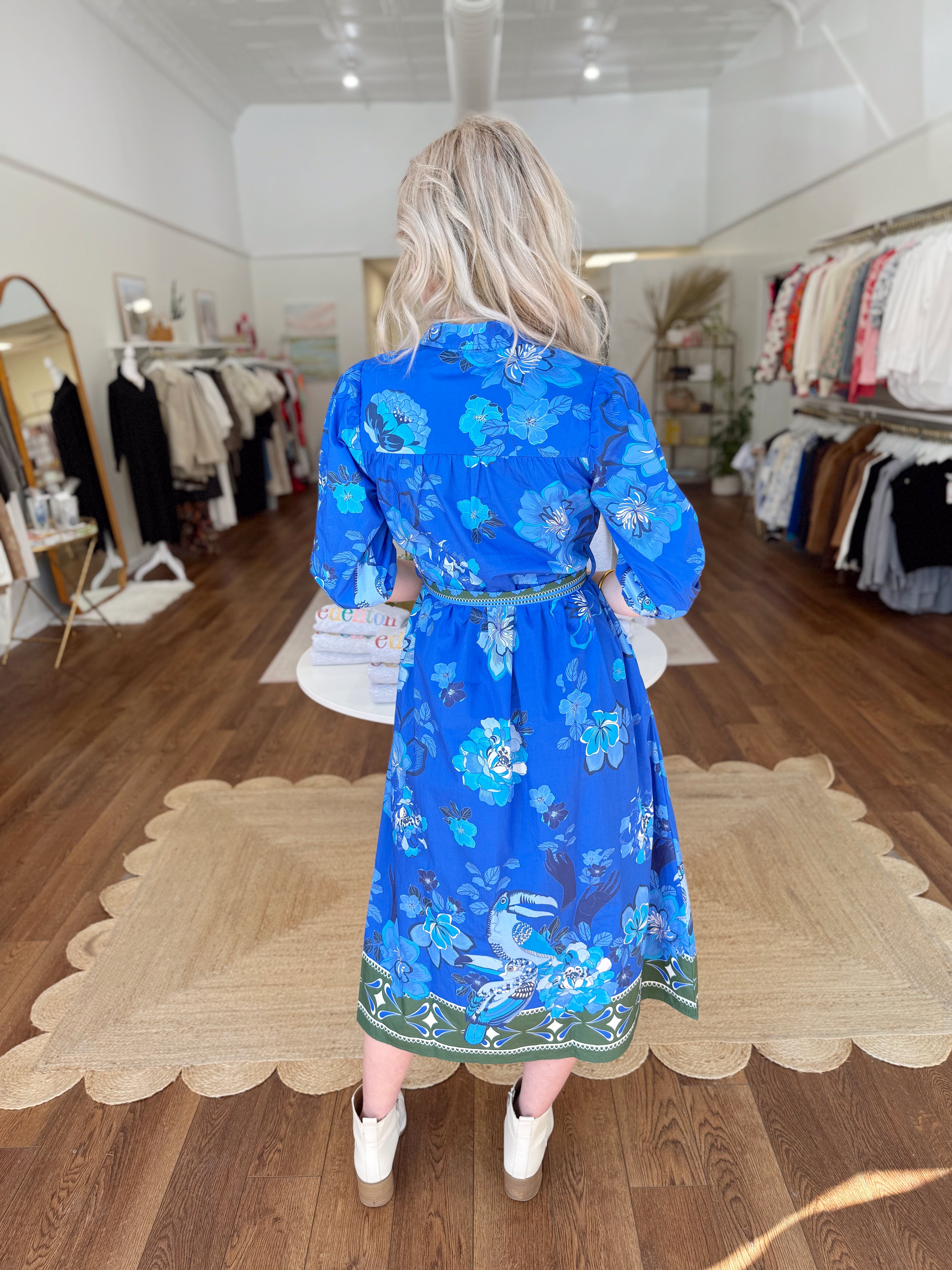 Maude Vivante Remi Dress in Sapphire Florals