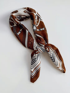 Brown & White Bandana Scarf