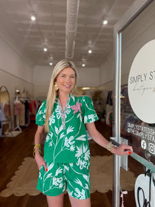 Maude Vivante Raya Top in Mint Flora