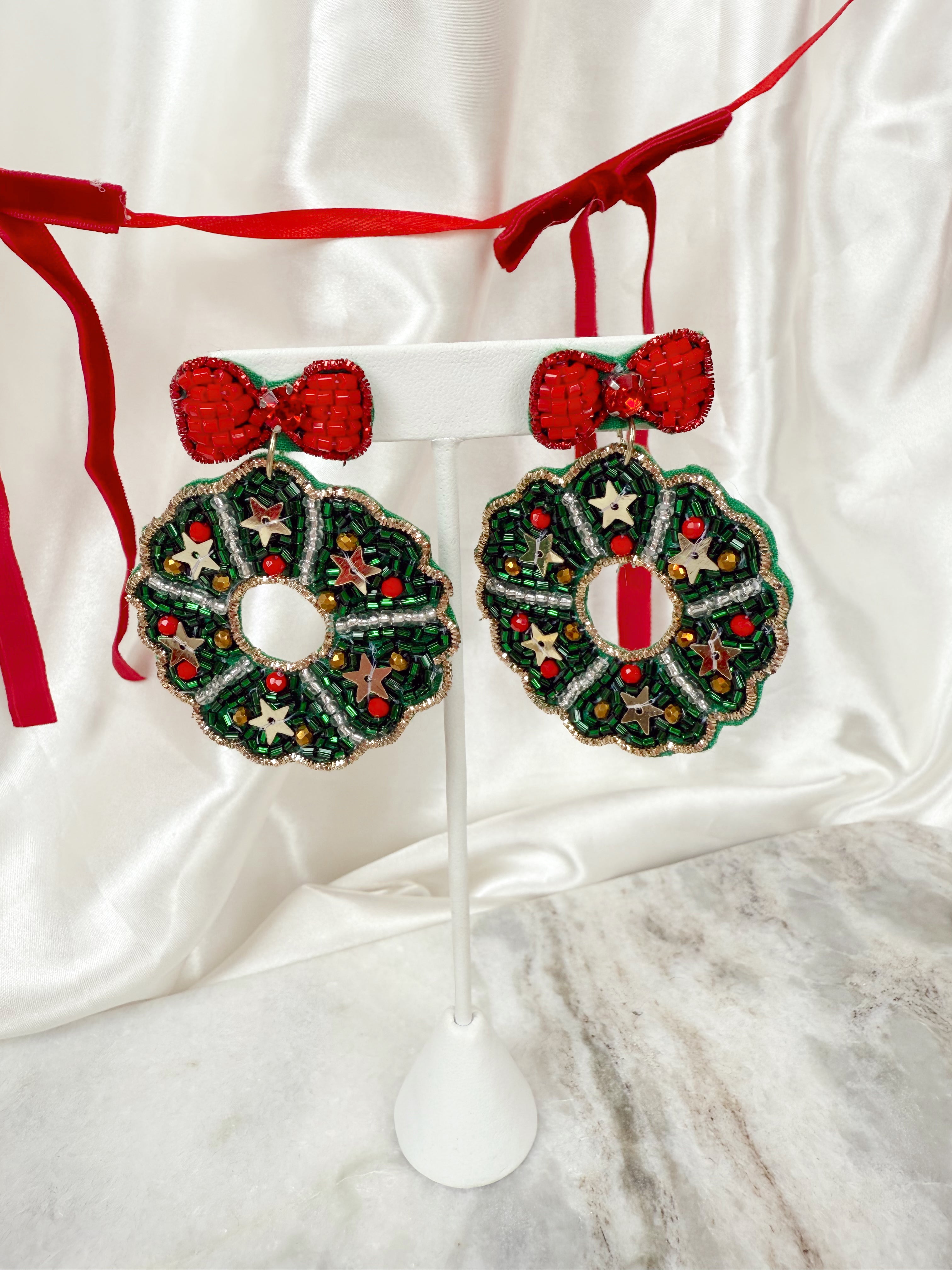 Christmas Wreath Earring