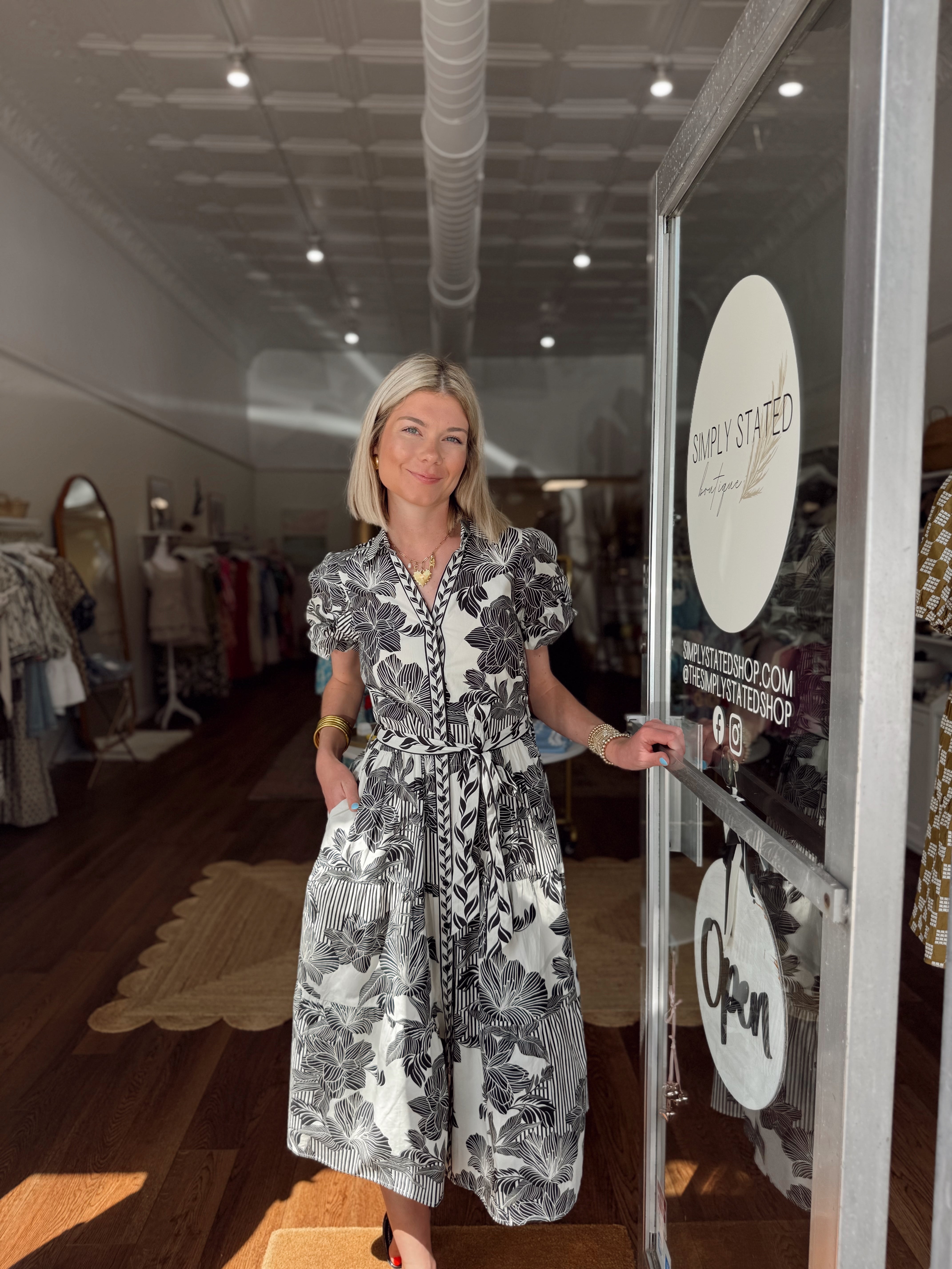 Maude Vivante Della Dress in Noir Florals