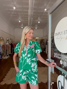 Maude Vivante Raya Top in Mint Flora
