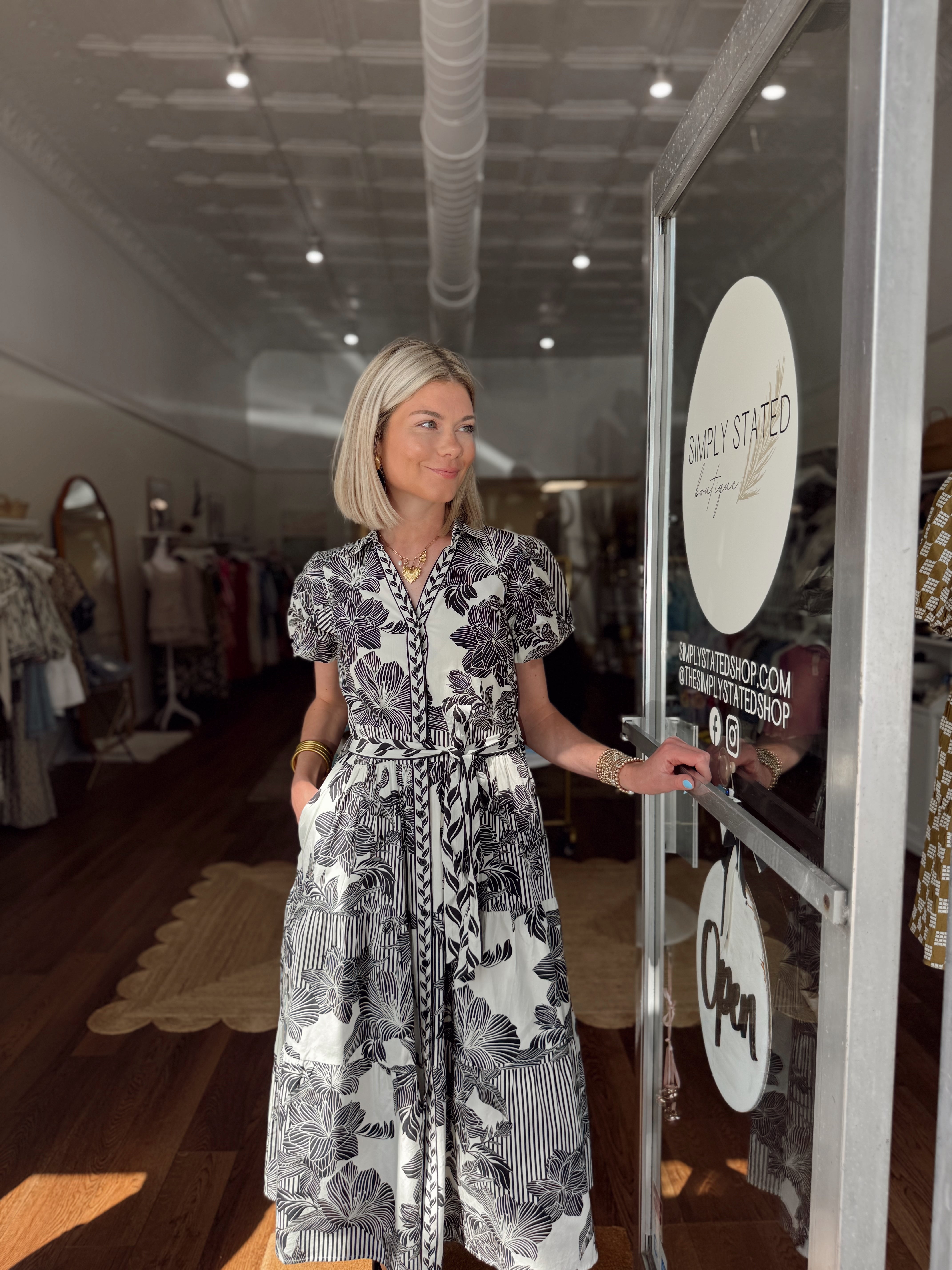 Maude Vivante Della Dress in Noir Florals