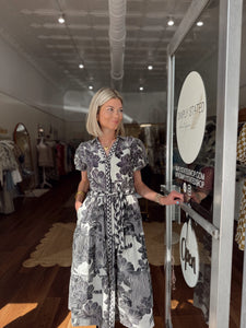 Maude Vivante Della Dress in Noir Florals