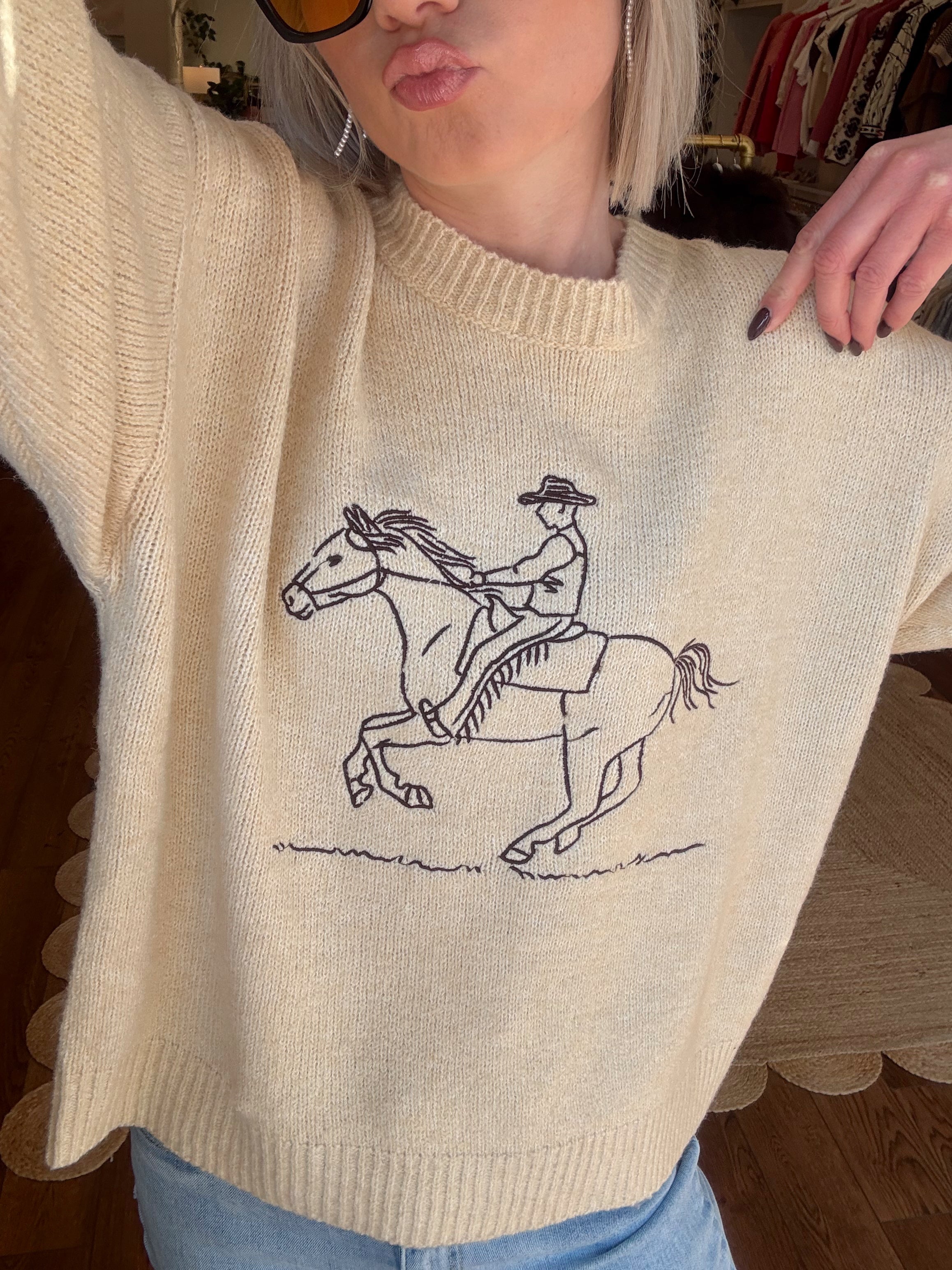 Dibs on the Cowboy Sweater