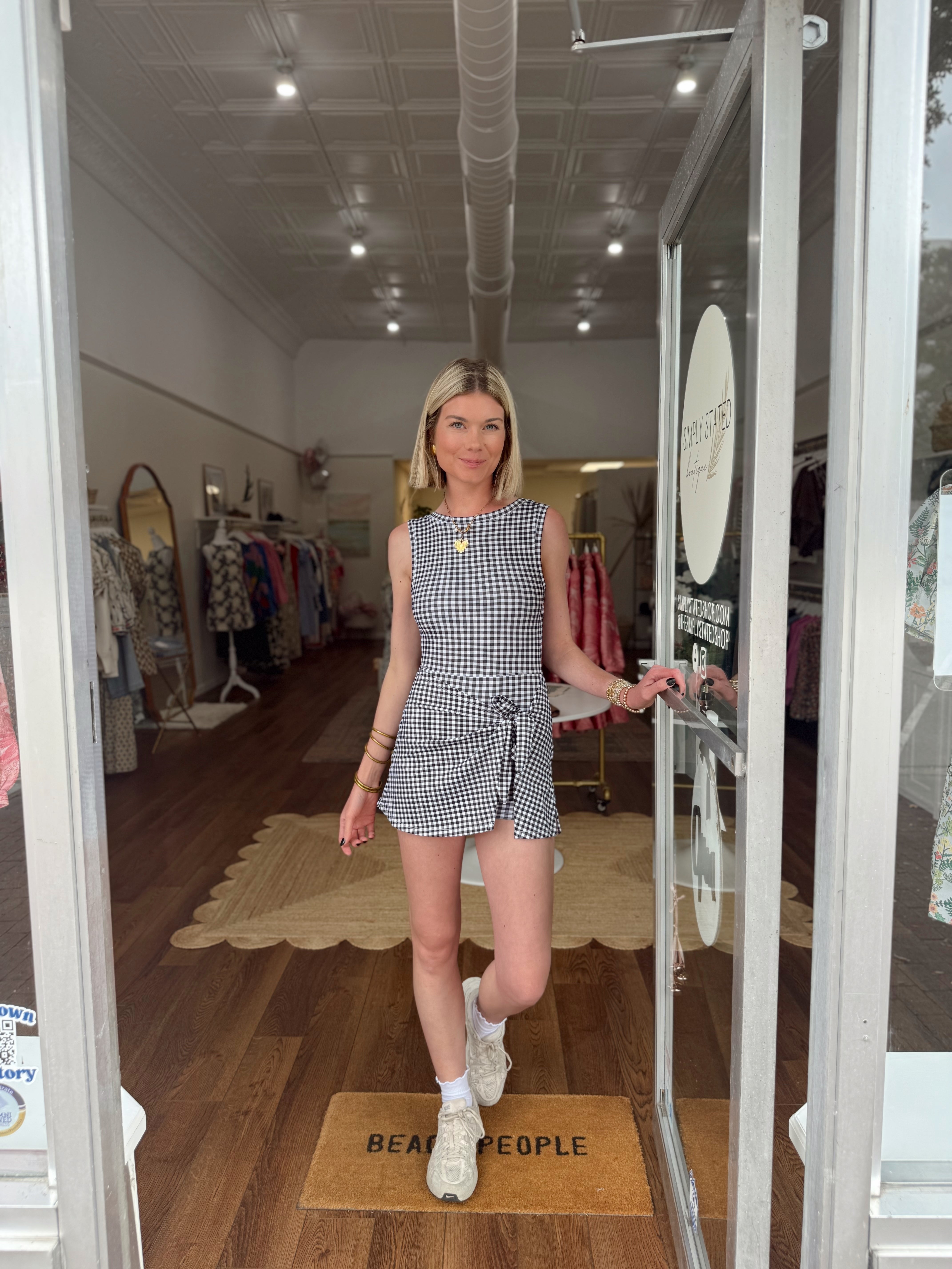 Gingham Wrap Dress