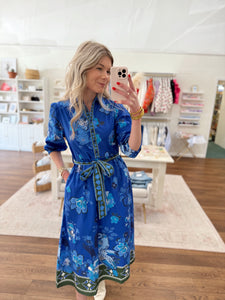 Maude Vivante Remi Dress in Sapphire Florals