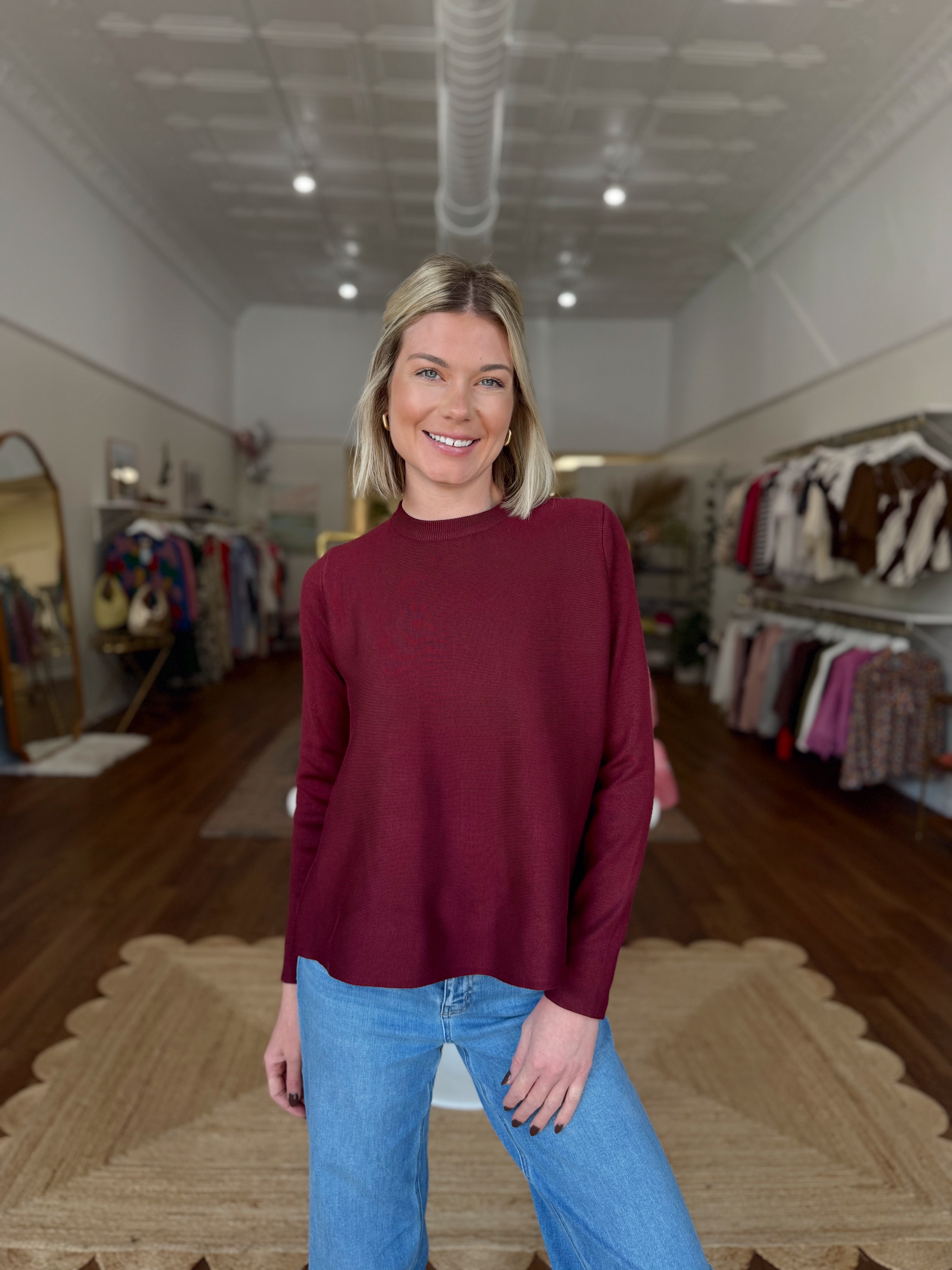 Kelsey Sweater in Maroon