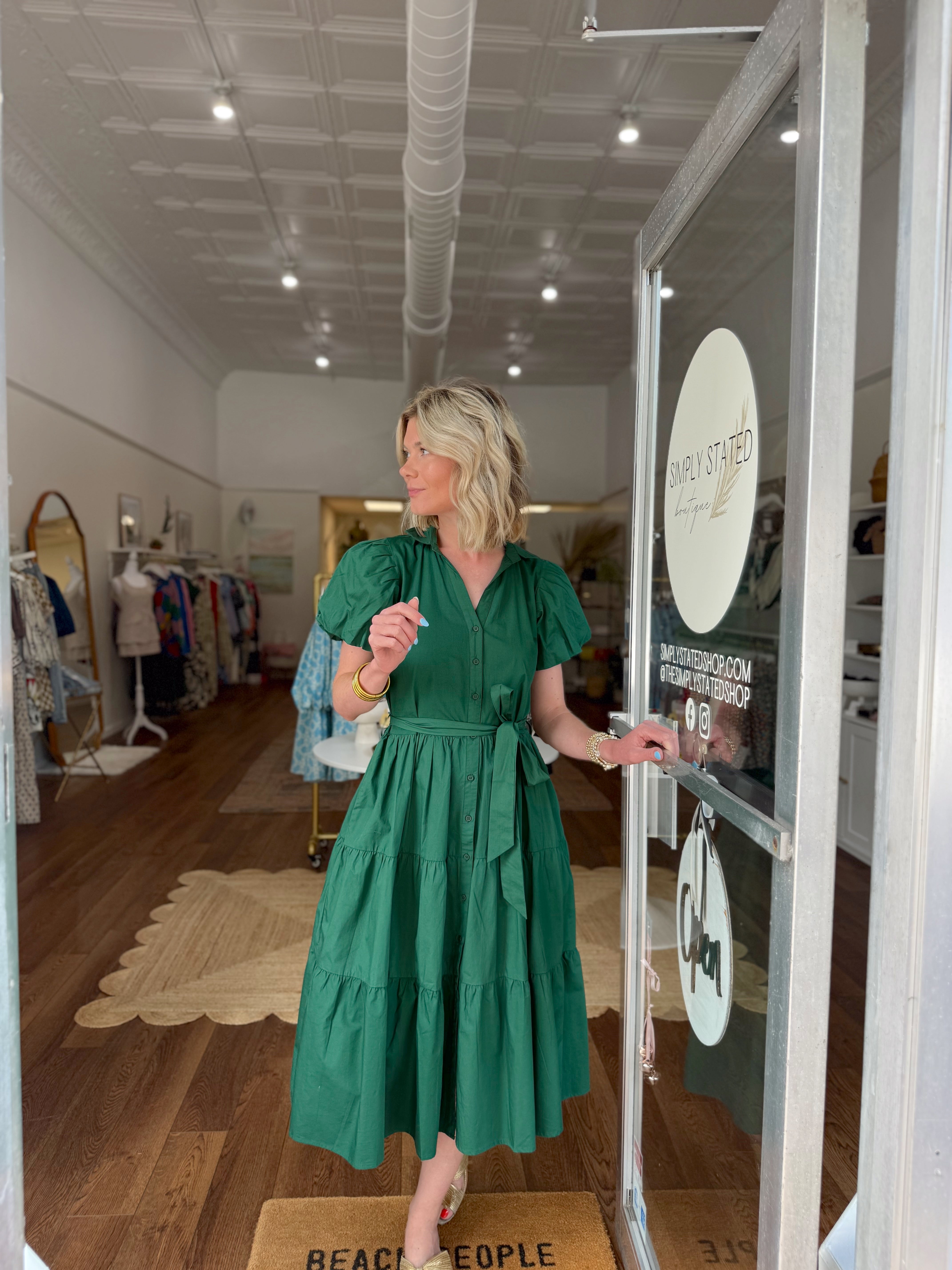 Maude Vivante Clara Dress in Emerald