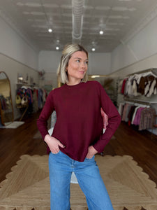 Kelsey Sweater in Maroon