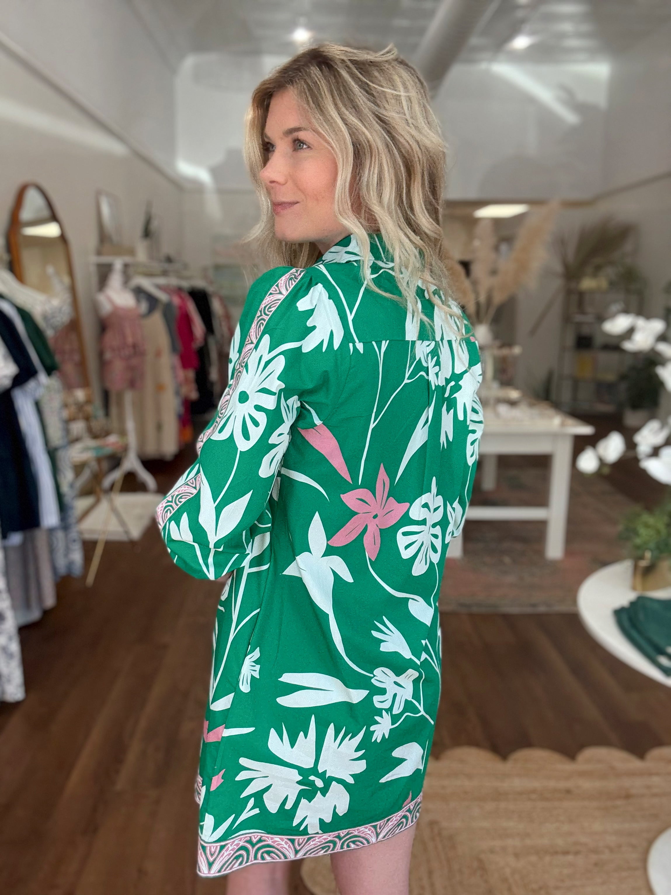 Maude Vivante Ava Dress in Mint Flora