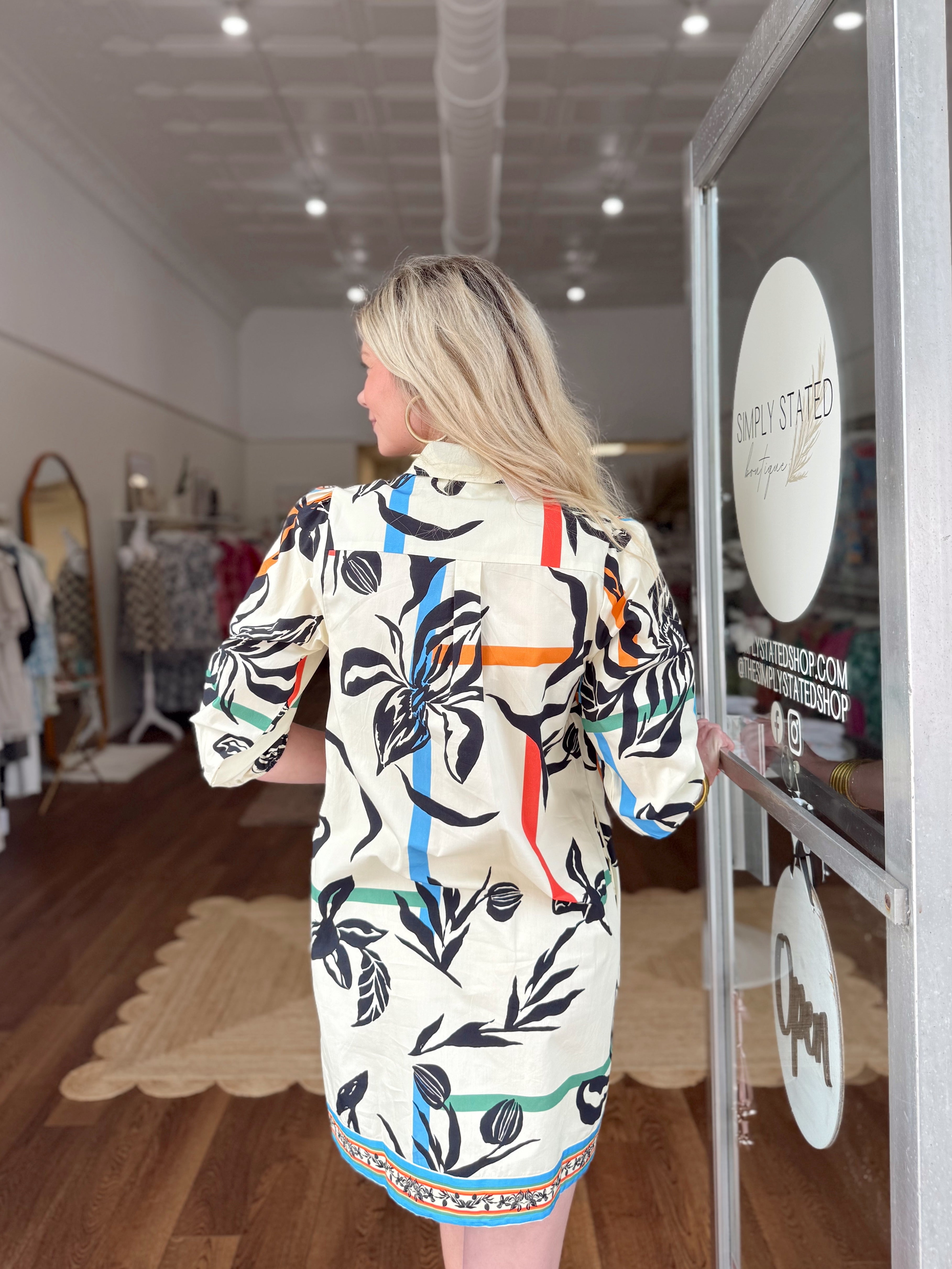 Maude Vivante Ava Dress in Striped Florals