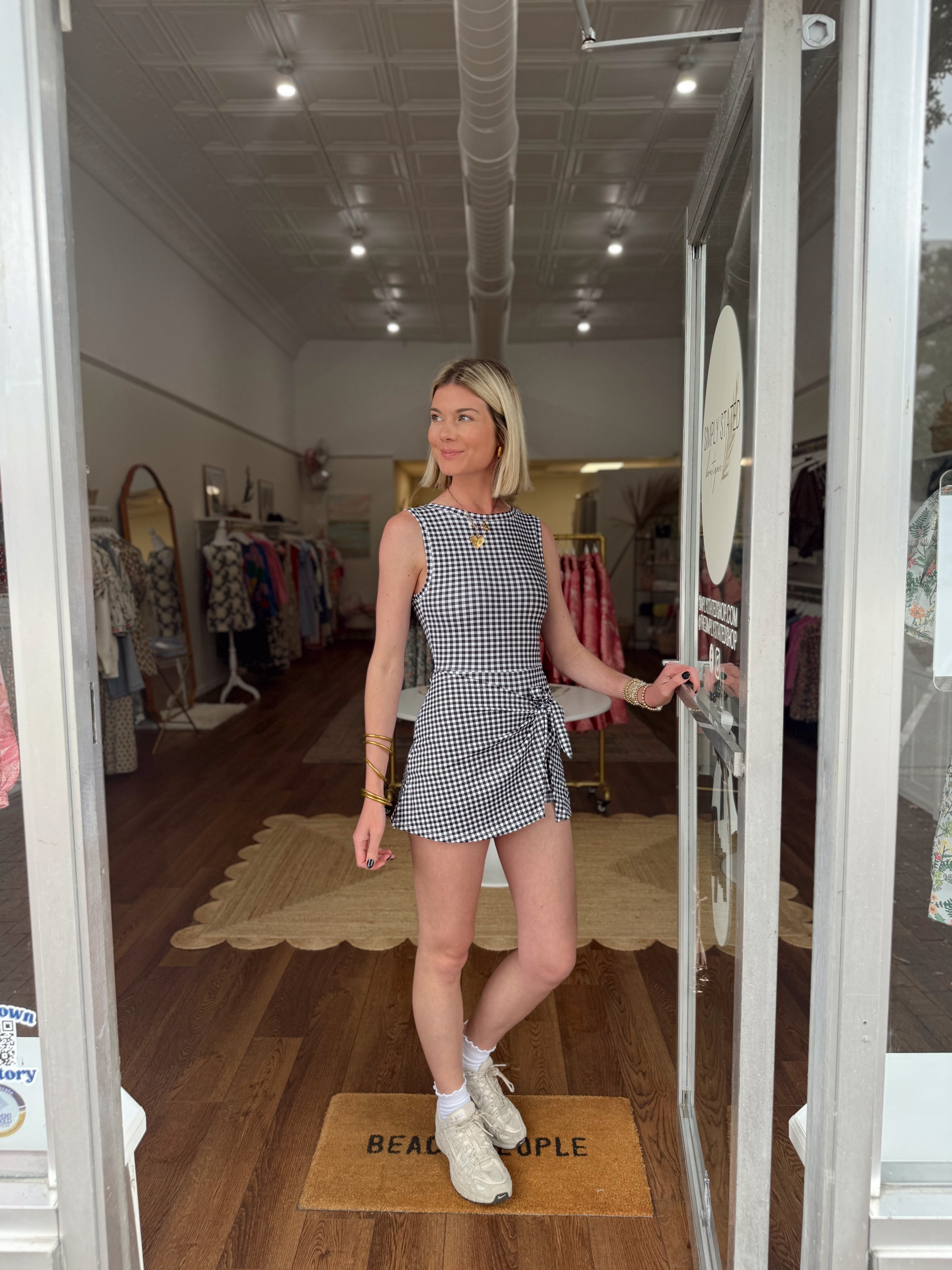 Gingham Wrap Dress