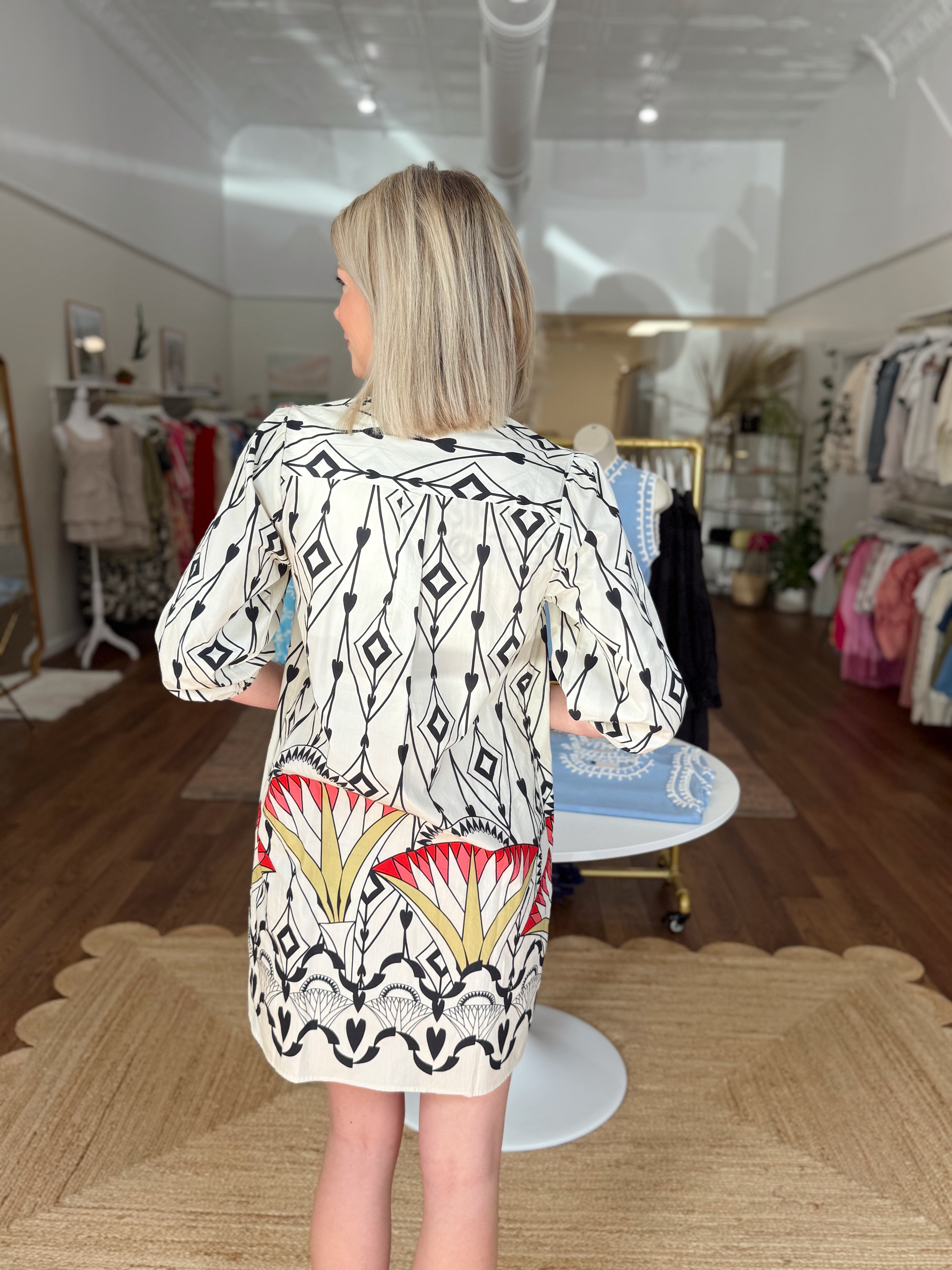 Maude Vivante Ava Dress in Arrow Motifs