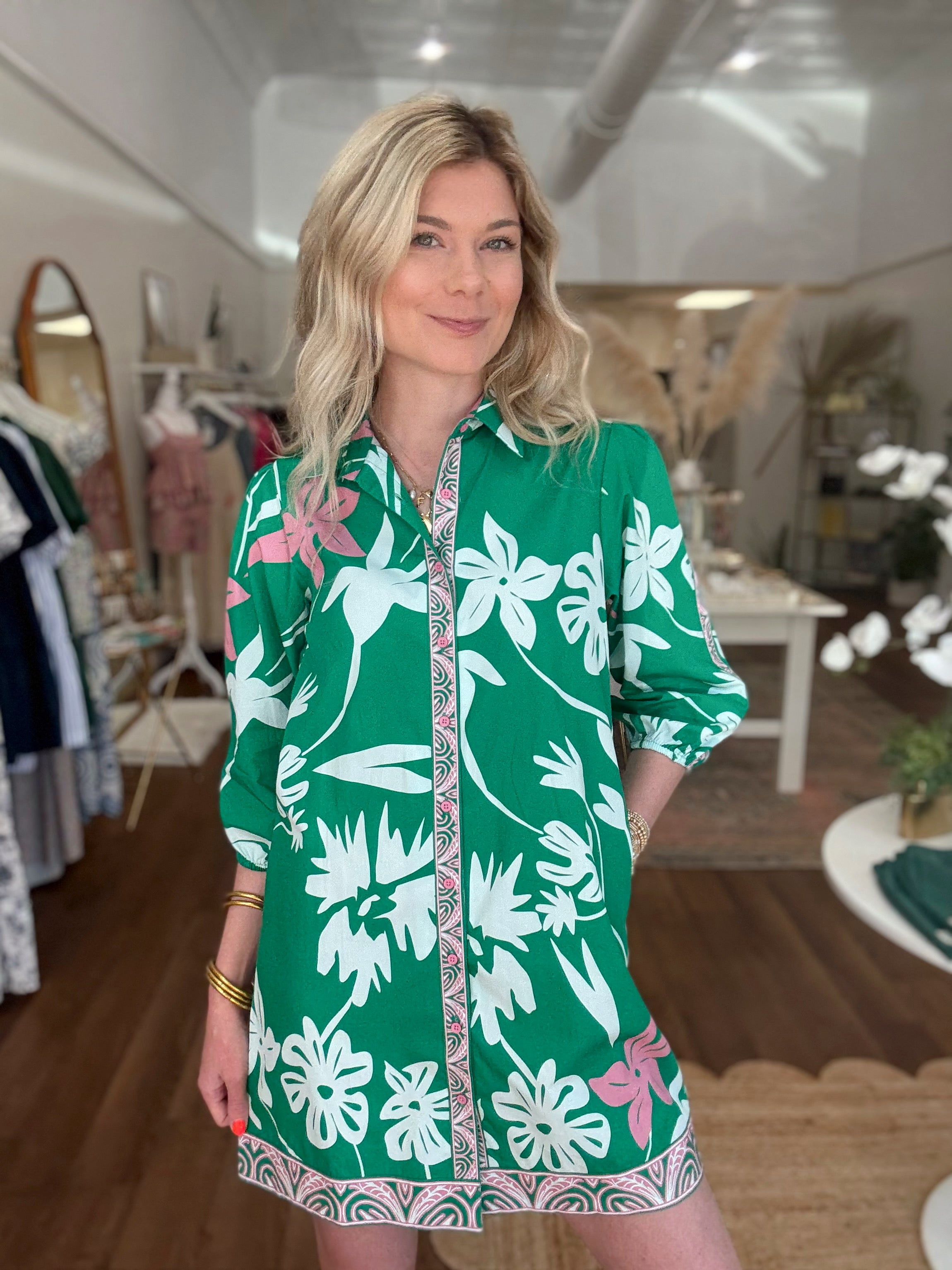 Maude Vivante Ava Dress in Mint Flora