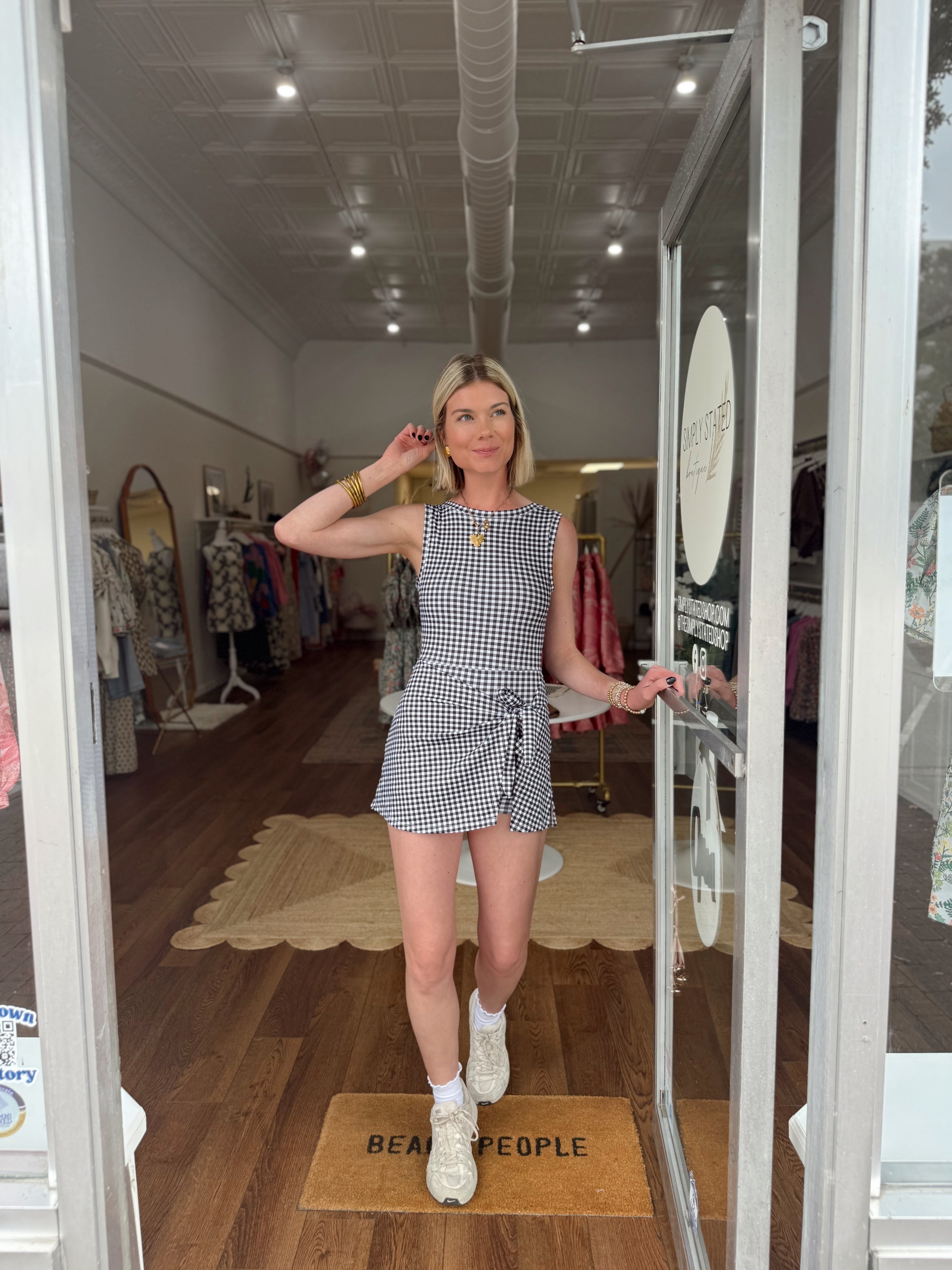 Gingham Wrap Dress